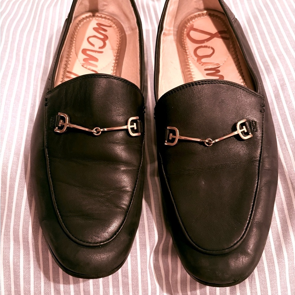 Sam Edelman Black Leather Slip-On Loafers